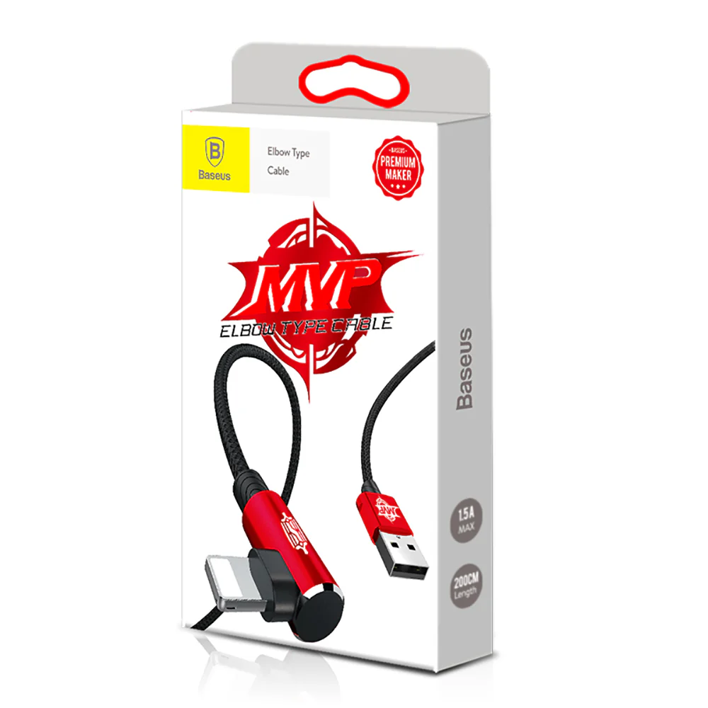 Baseus MVP Elbow USB-A to Lightning Cable 1.5A 2m - Red - Image 5
