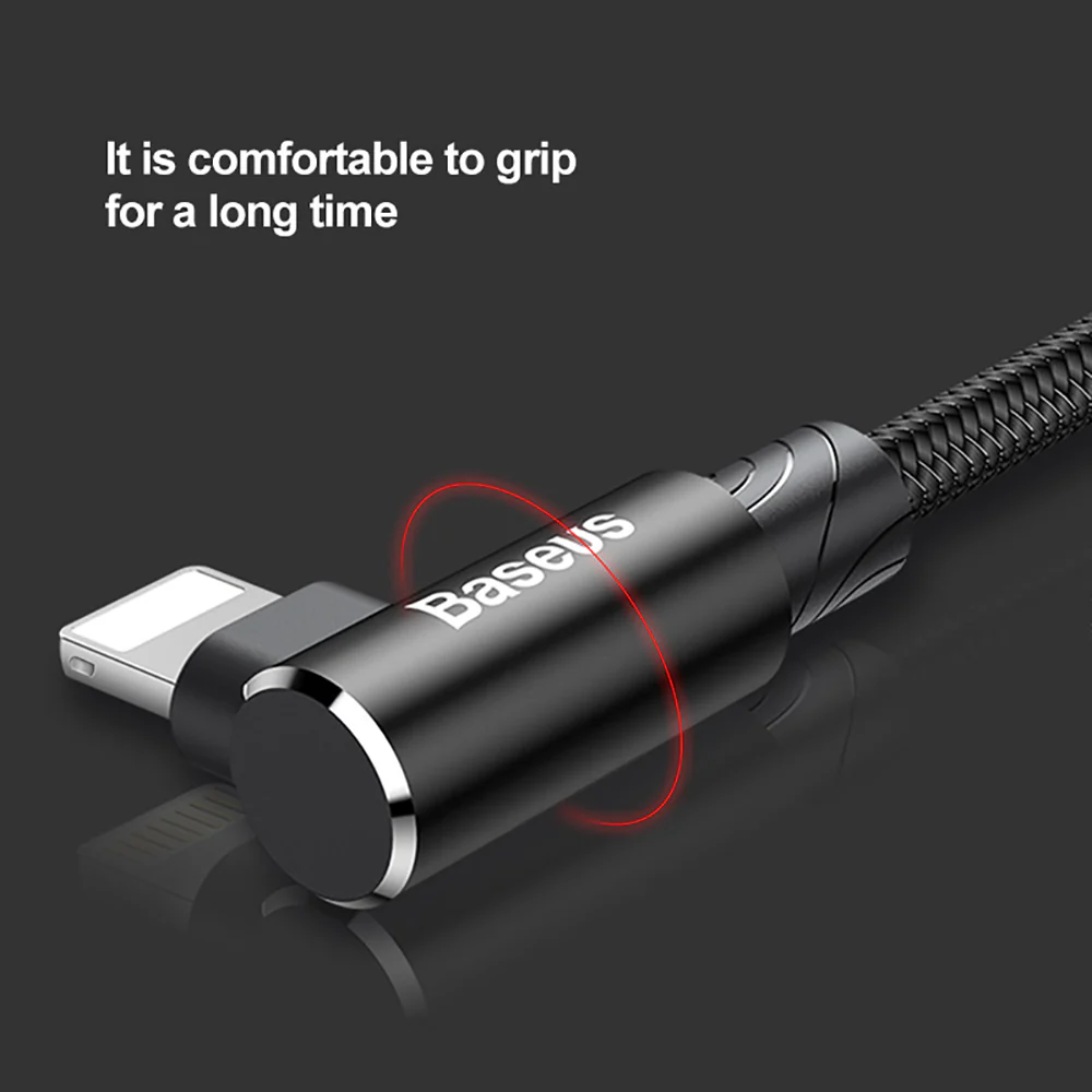 Baseus MVP Elbow USB-A to Lightning Cable 2A 1m - Red - Image 3