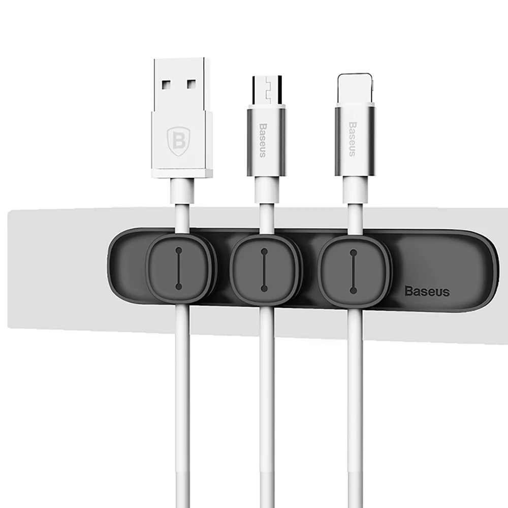 Baseus Pea Pod Magnetic Cable Clips - Black - Image 2