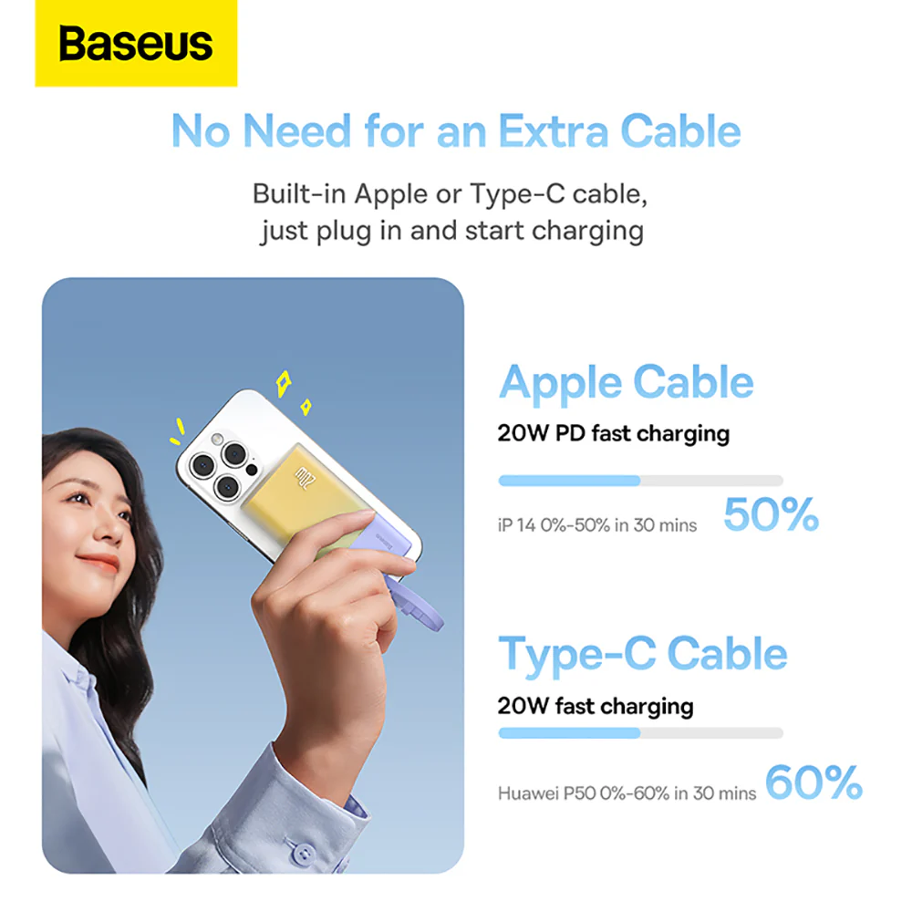 Baseus Popsicle Power Bank Type-C 5200mAh 20W - Nebula Purple - Image 3