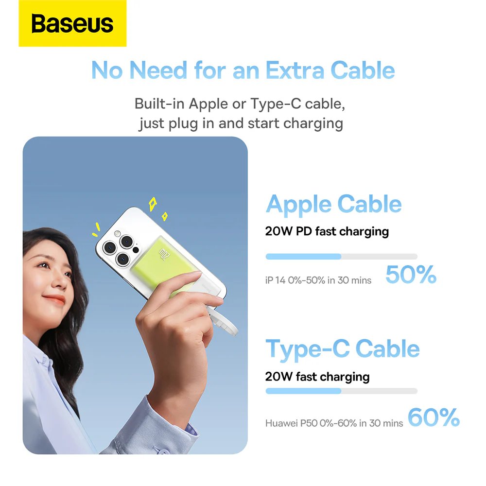 Baseus Popsicle Power Bank Type-C 5200mAh 20W - Pine Green - Image 3