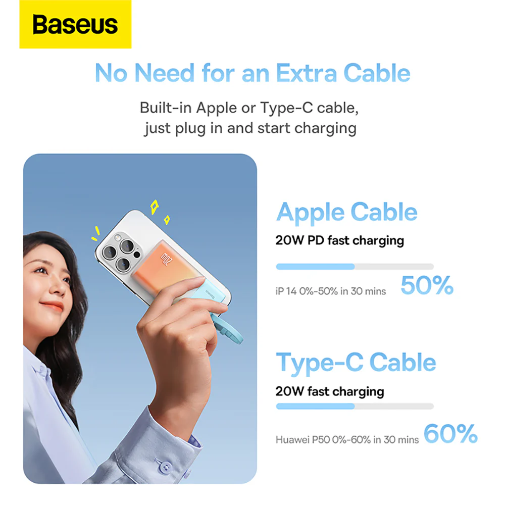 Baseus Popsicle Power Bank Type-C 5200mAh 20W - Sunset Orange - Image 4