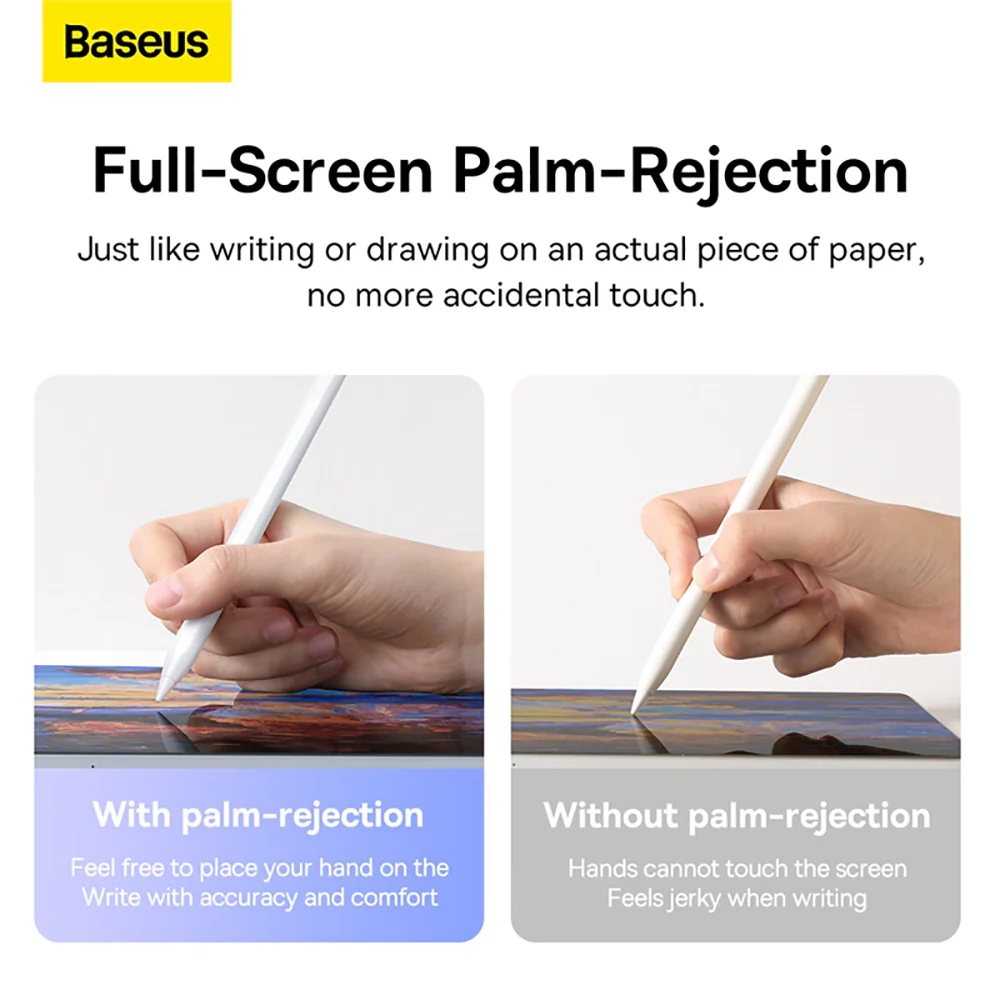 Baseus Portable Smooth Writing 2 Series Stylus with LED Indicators - White - Image 4