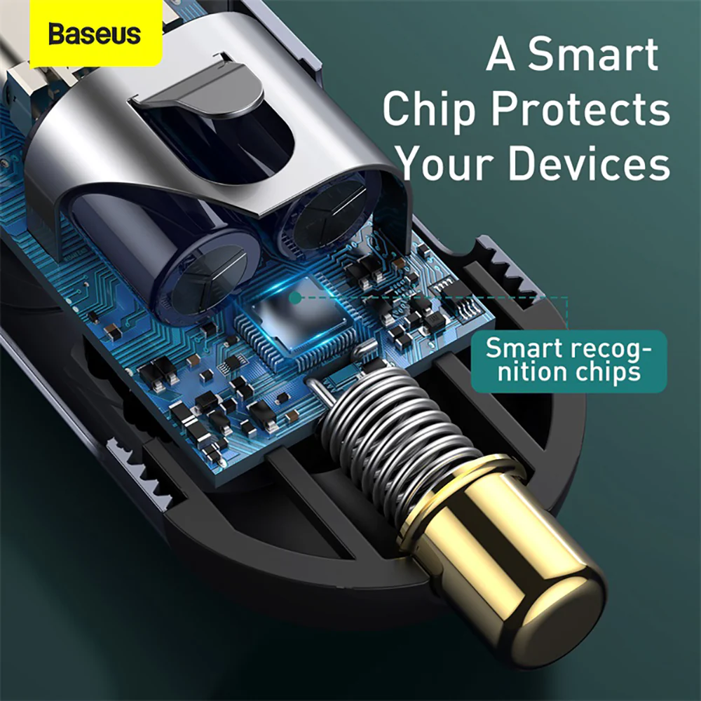 Baseus PPS Multi-port Fast Charging Car Charger with Extension Cord - 120W - Image 4