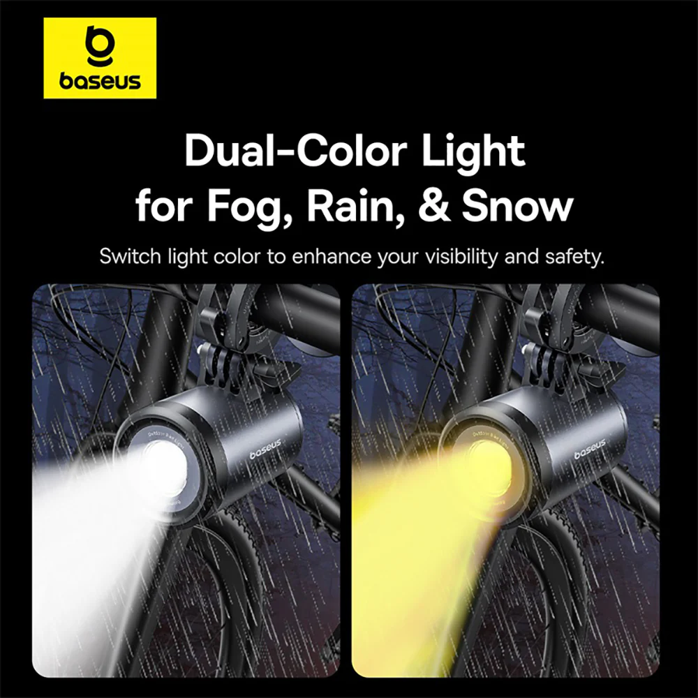 Baseus PrimeTrip Dual-Color Bike Light 2-in-1 Set - Starry Black - Image 4
