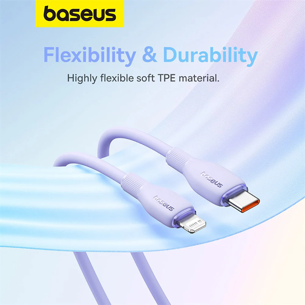 Baseus Pudding Series Fast Charging Cable Type-C to iP 20W 1.2m Nebula Purple - Image 4