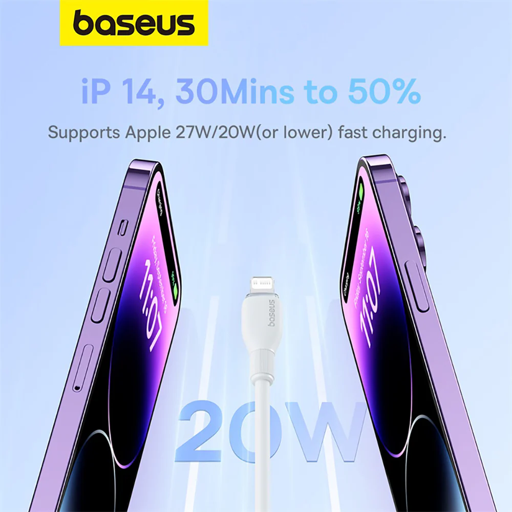 Baseus Pudding Series Fast Charging Cable Type-C to iP 20W 1.2m Starlight White - Image 2