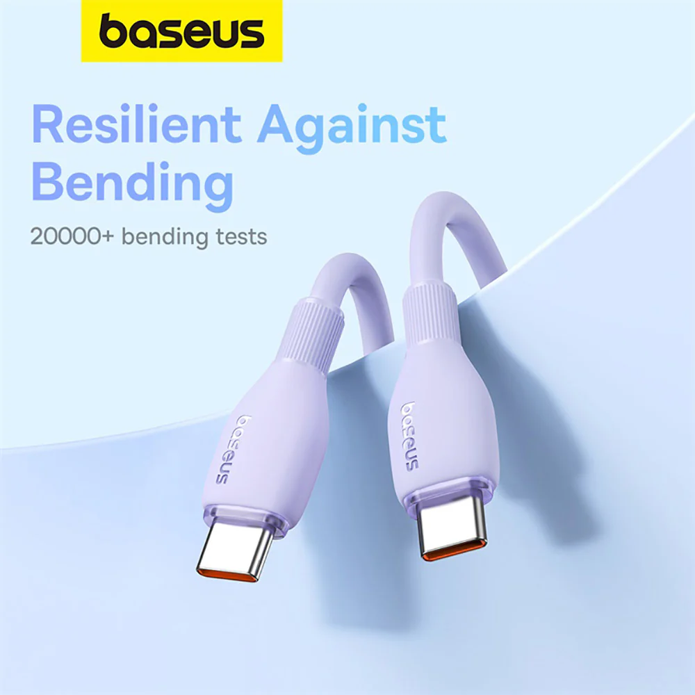 Baseus Pudding Series Fast Charging Cable Type-C to Type-C 100W 1.2m - Nebula Purple - Image 5
