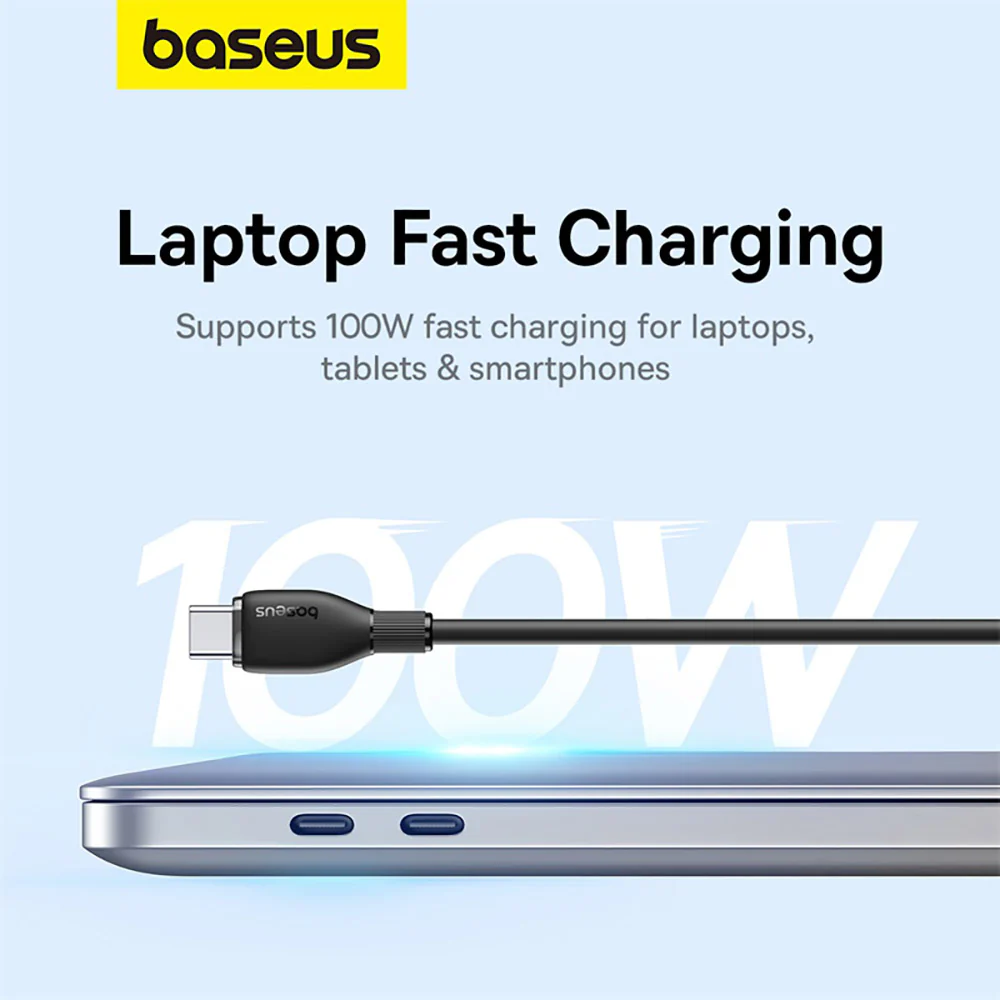 Baseus Pudding Series Fast Charging Cable Type-C to Type-C 100W 1.2m - Starry Black - Image 2