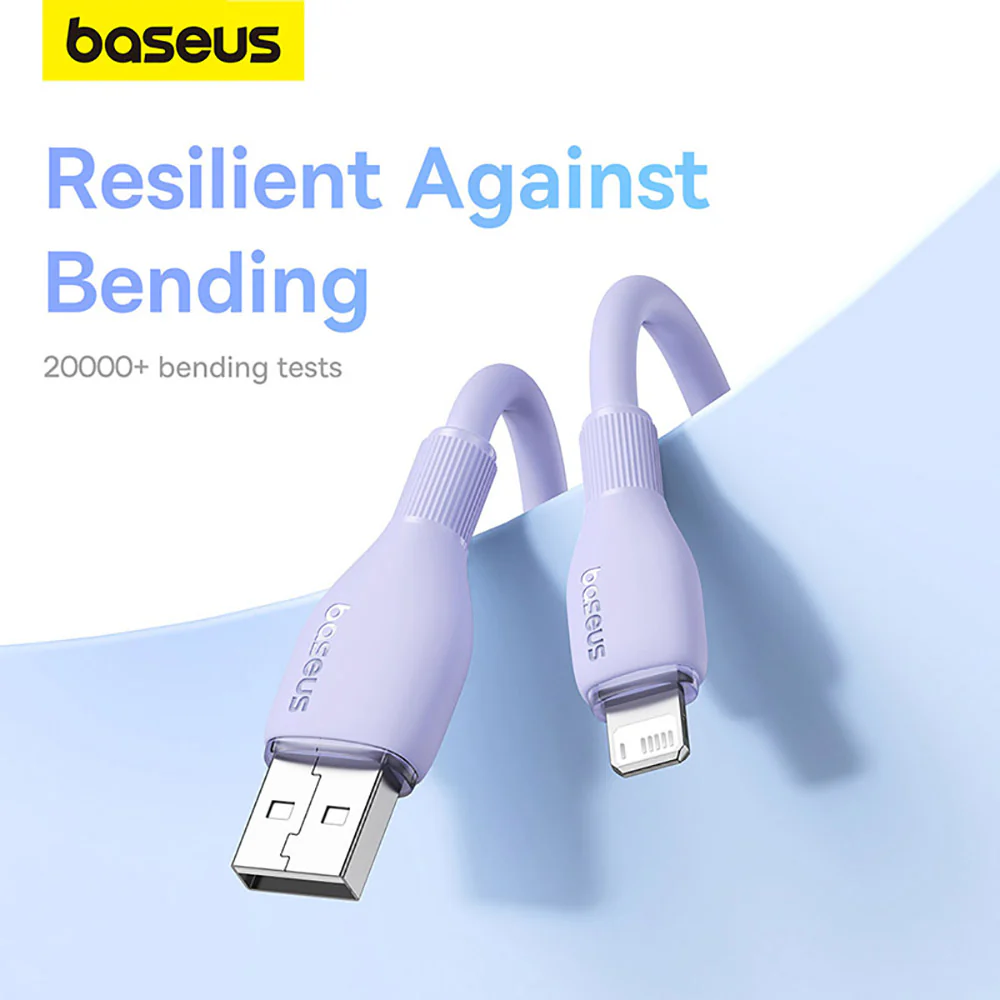 Baseus Pudding Series Fast Charging Cable USB to iP 2.4A 1.2m Nebula Purple - Image 2