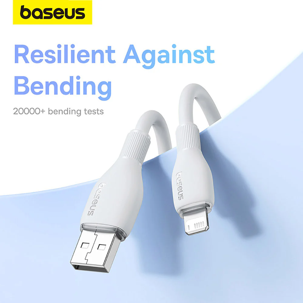 Baseus Pudding Series Fast Charging Cable USB to iP 2.4A 1.2m Starlight White - Image 2