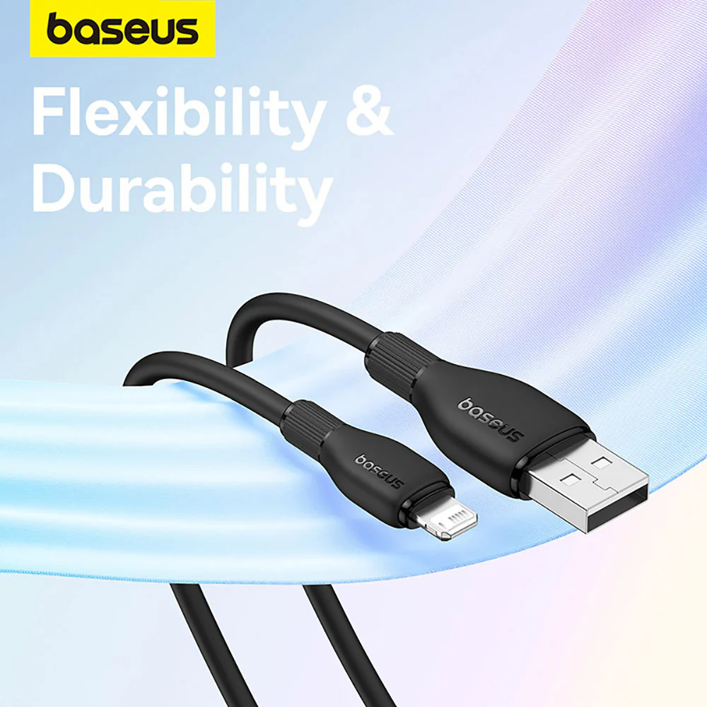 Baseus Pudding Series Fast Charging Cable USB to iP 2.4A 1.2m - Starry Black - Image 2
