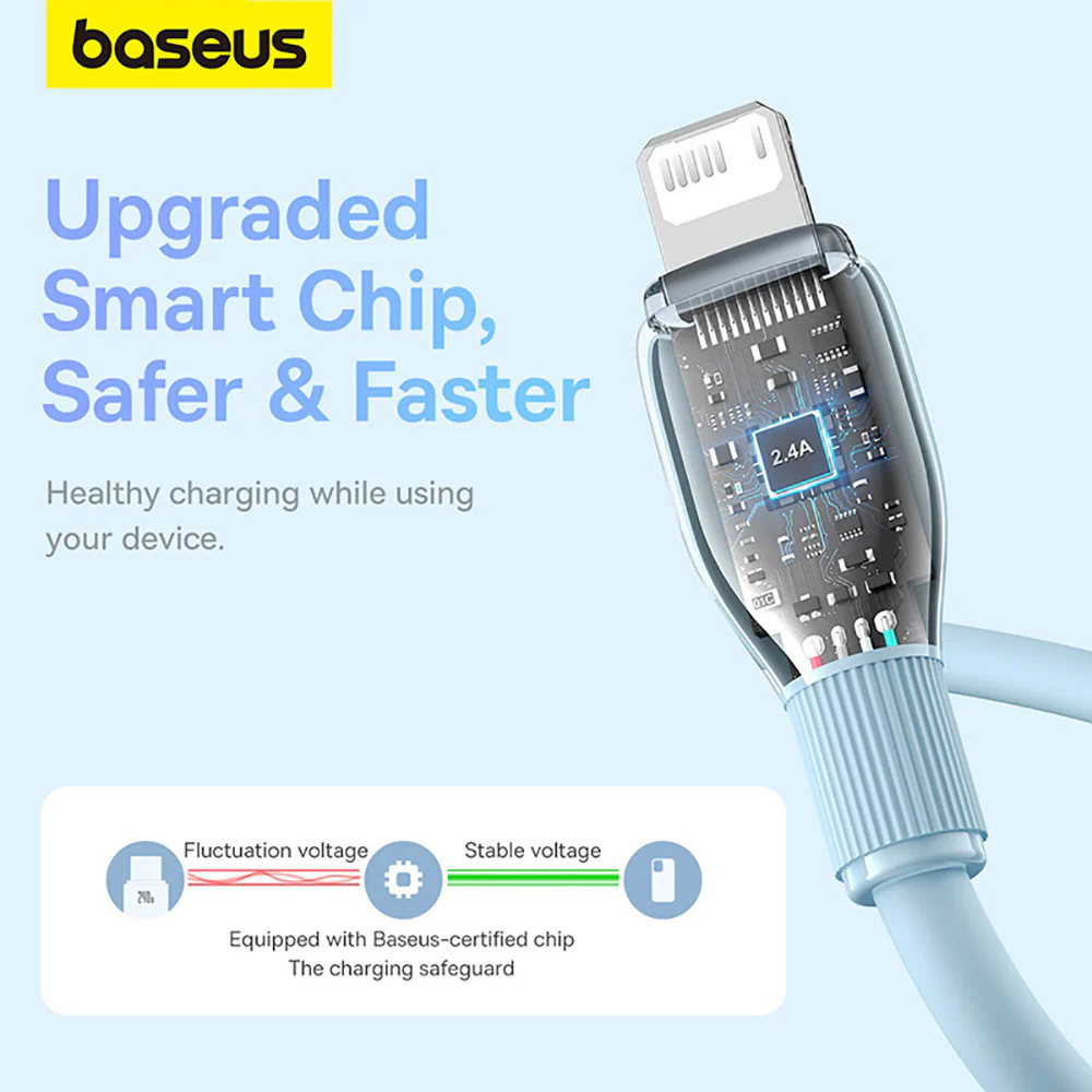 Baseus Pudding Series Fast Charging Cable USB to iP 2.4A 1.2m Starry Blue - Image 4
