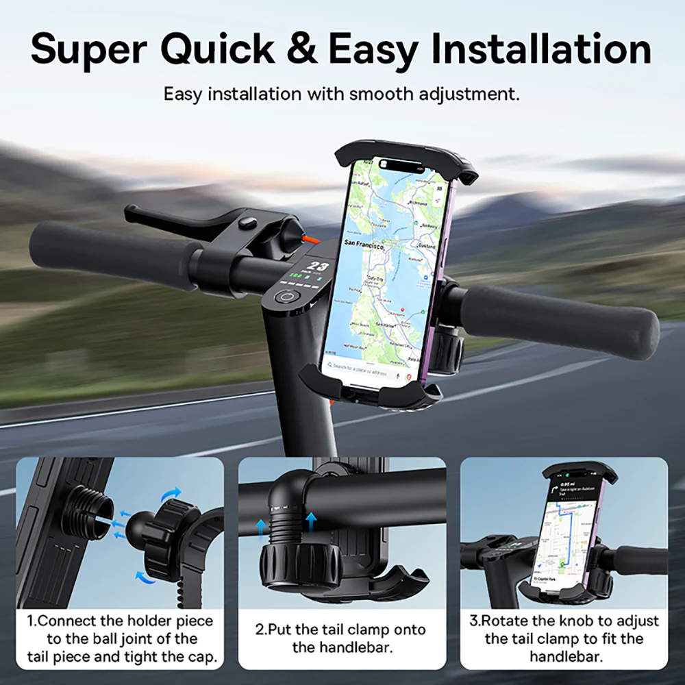 Baseus QuickGo Bike Phone Mount - Starry Black - Image 5