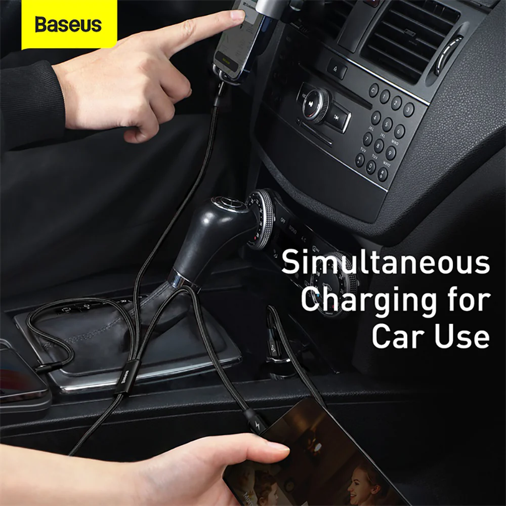 Baseus Rapid Series 3-in-1 Fast Charging Cable Type-C to M+L+C PD 20W 1.5m Black - Image 4