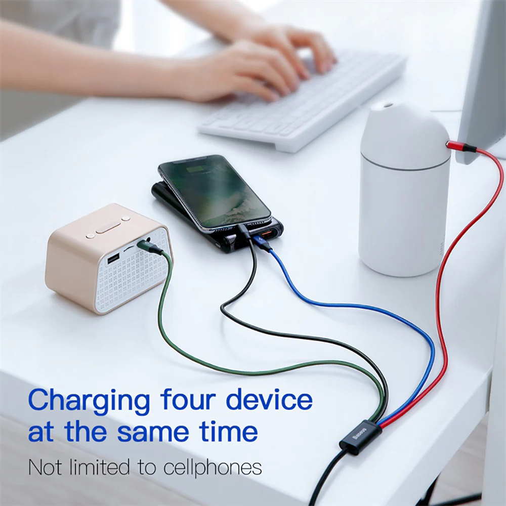 Baseus Rapid Series 4-in-1 Charging Cable 3.5A 1.2m - Black - Image 4