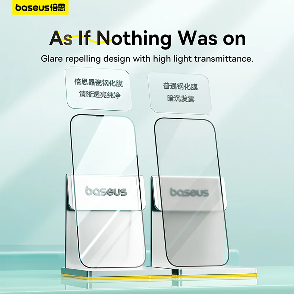 Baseus Sapphire Series Anti-Dust Tempered Glass Screen Protector for iPhone 15 Pro - Clear - Image 3