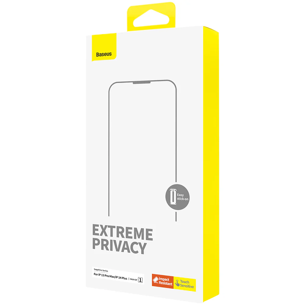 Baseus Sapphire Series Anti-Peeping Tempered Glass for iPhone 13 Pro Max/14 Plus - Image 3