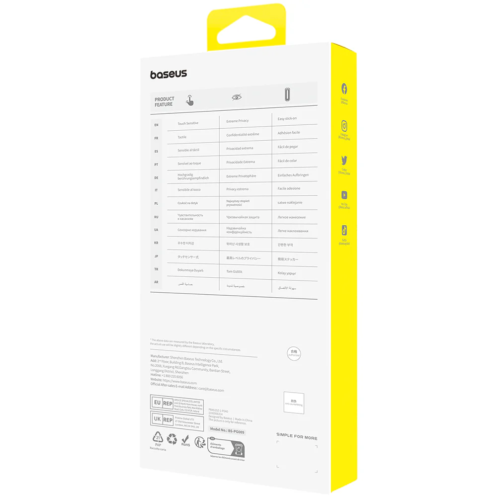 Baseus Sapphire Series Privacy Tempered Glass Screen Protector for iP15 Plus - Transparent - Image 2