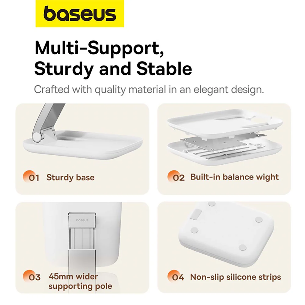 Baseus Seashell Series Folding Tablet Stand - Moon White - Image 5