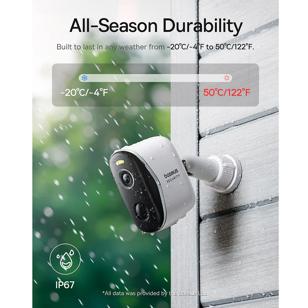 Baseus Security N1 Plus Outdoor Camera Kit - Moon White - Image 4