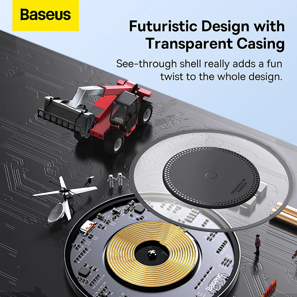 Baseus Simple 2 Wireless Charger - Starry Black - Image 3