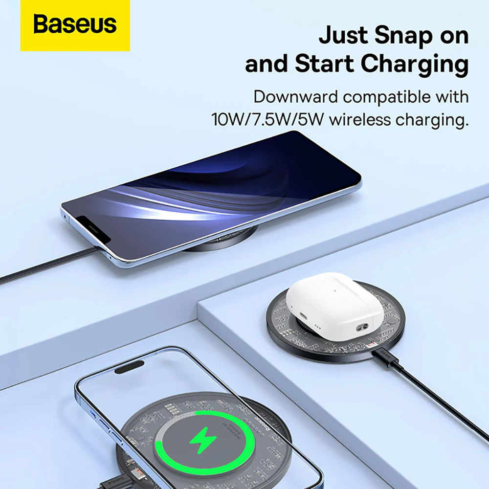 Baseus Simple 2 Wireless Charger - Starry Black - Image 4