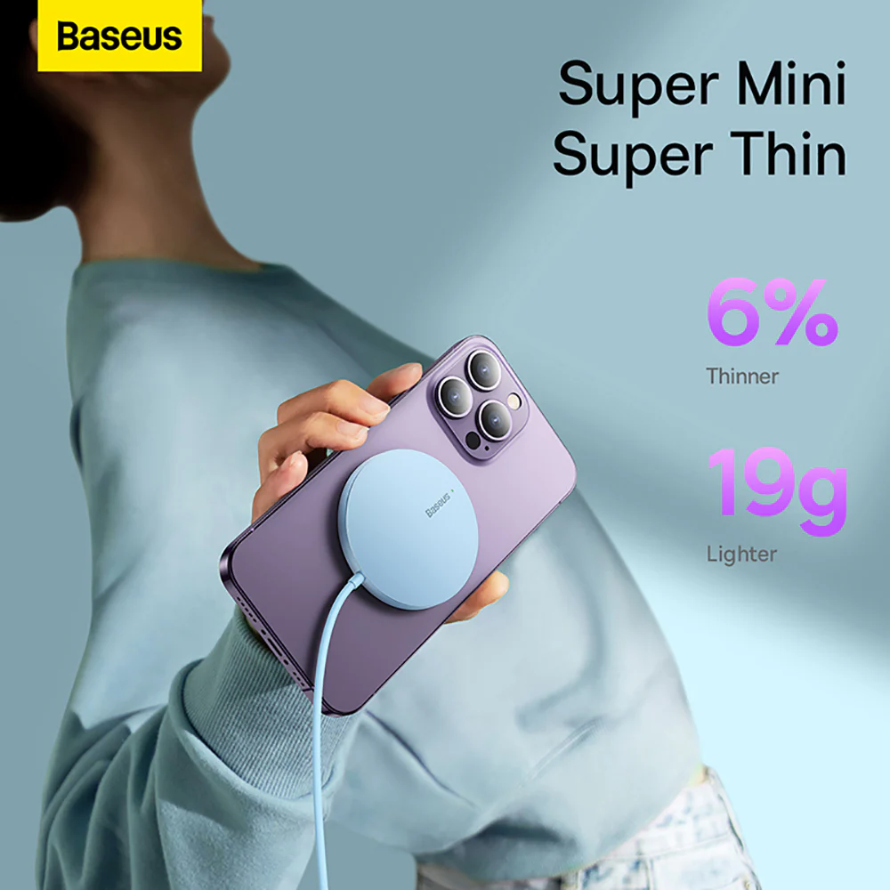 Baseus Simple Mini3 Magnetic Wireless Charger 15W - Starry Blue - Image 4