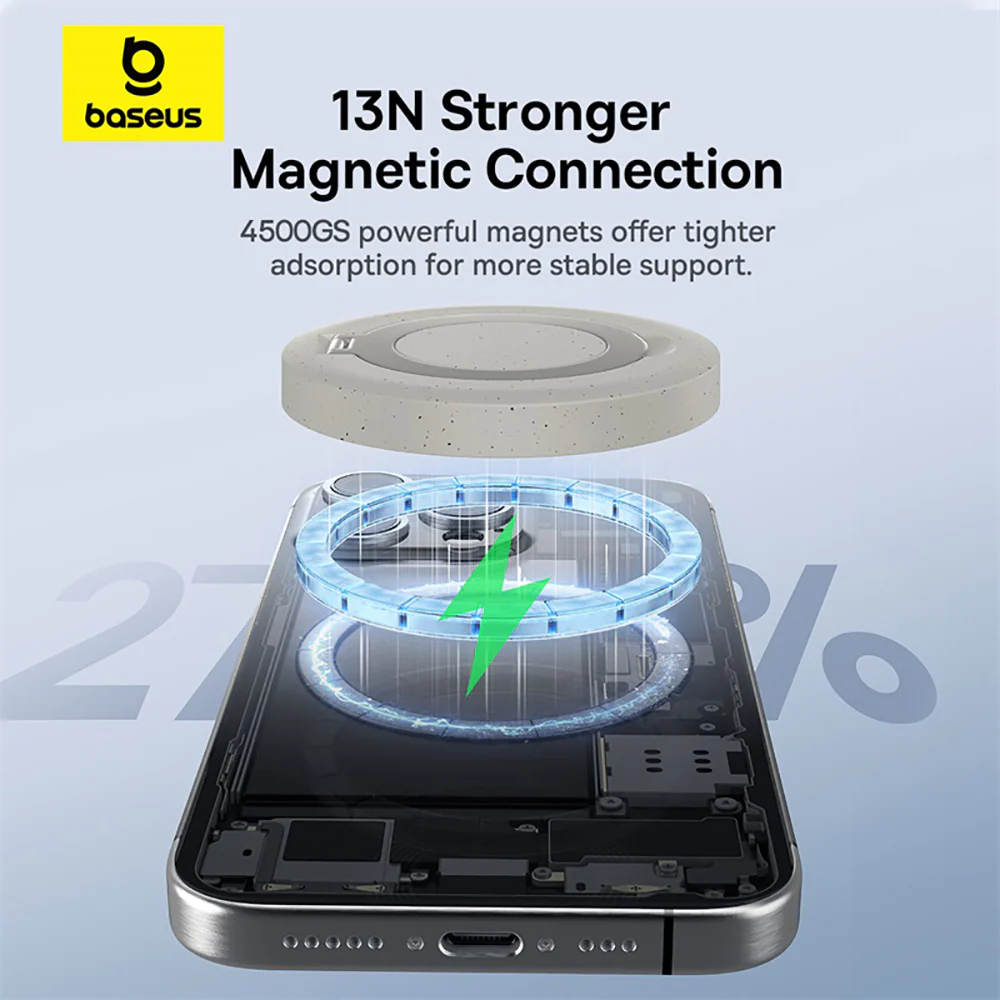 Baseus Simple Mini4 Magnetic Wireless Charging Stand Qi2 15W - Image 5