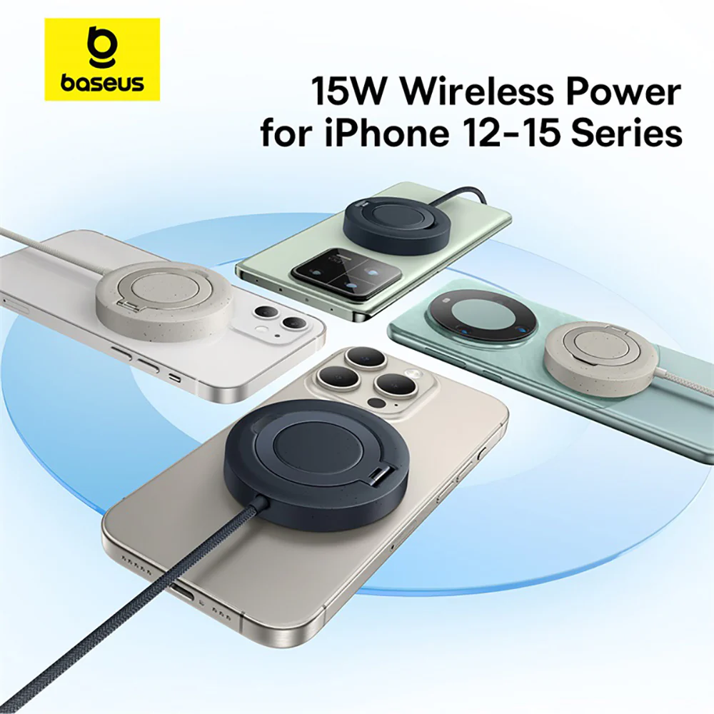 Baseus Simple Mini4 Magnetic Wireless Charging Stand Qi2 15W - Starry Black - Image 3