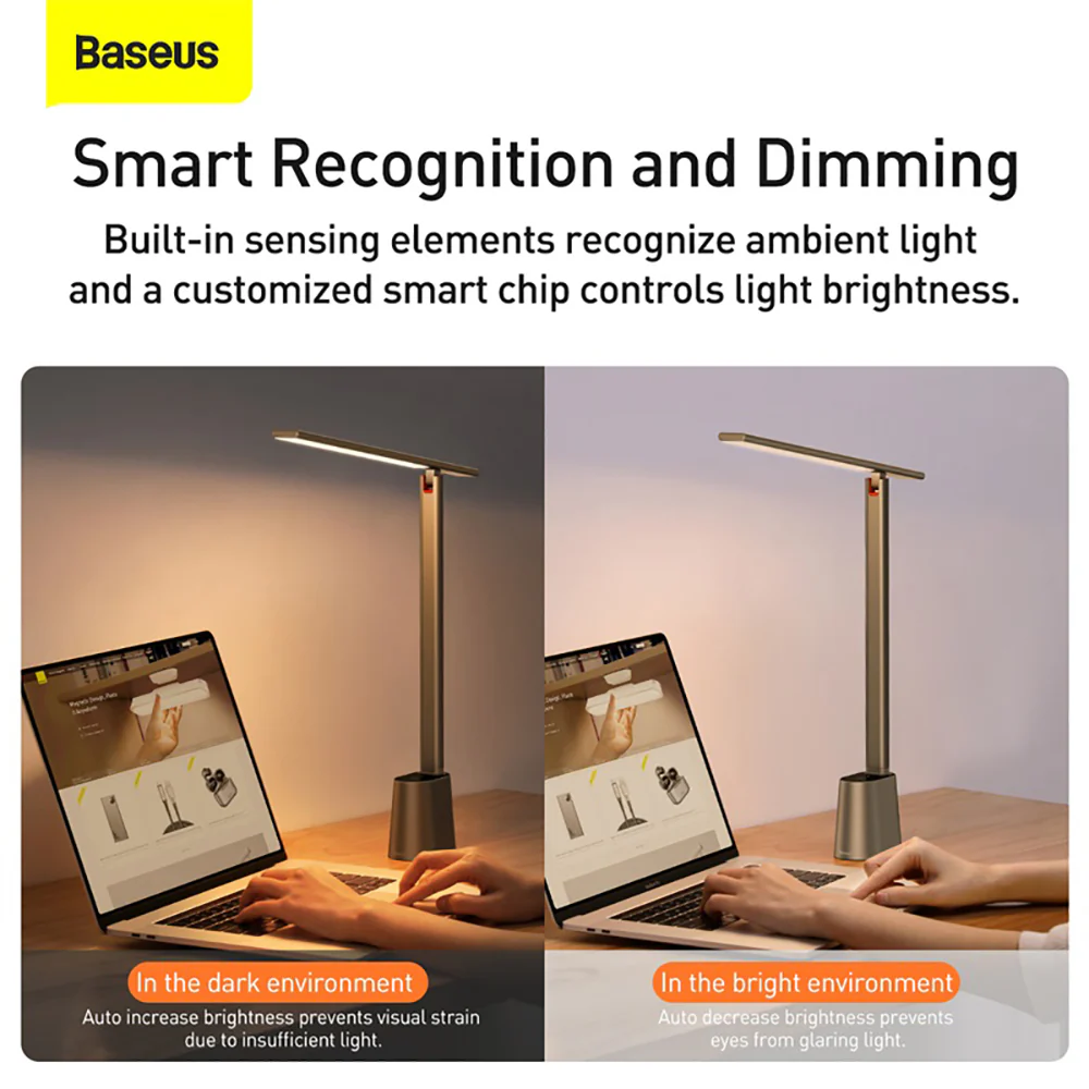 Baseus Smart Eye Series Rechargeable Folding Reading Desk Lamp - Deep Space Gray - Image 2