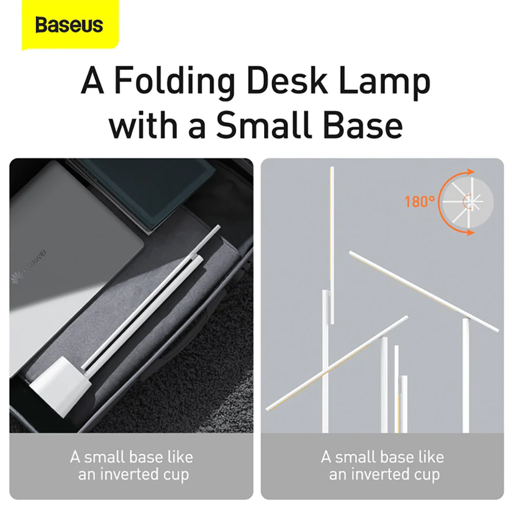 Baseus Smart Eye Series Rechargeable Folding Reading Desk Lamp - White - Image 4