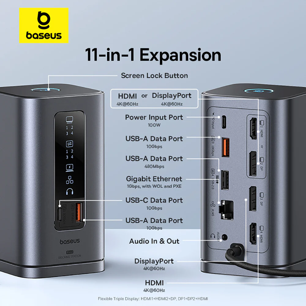 Baseus Smart Series 11-in-1 WIN Docking Station - Deep Space Gray - Image 2