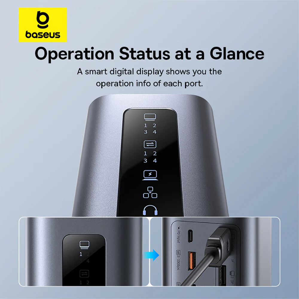 Baseus Smart Series 11-in-1 WIN Docking Station - Deep Space Gray - Image 4