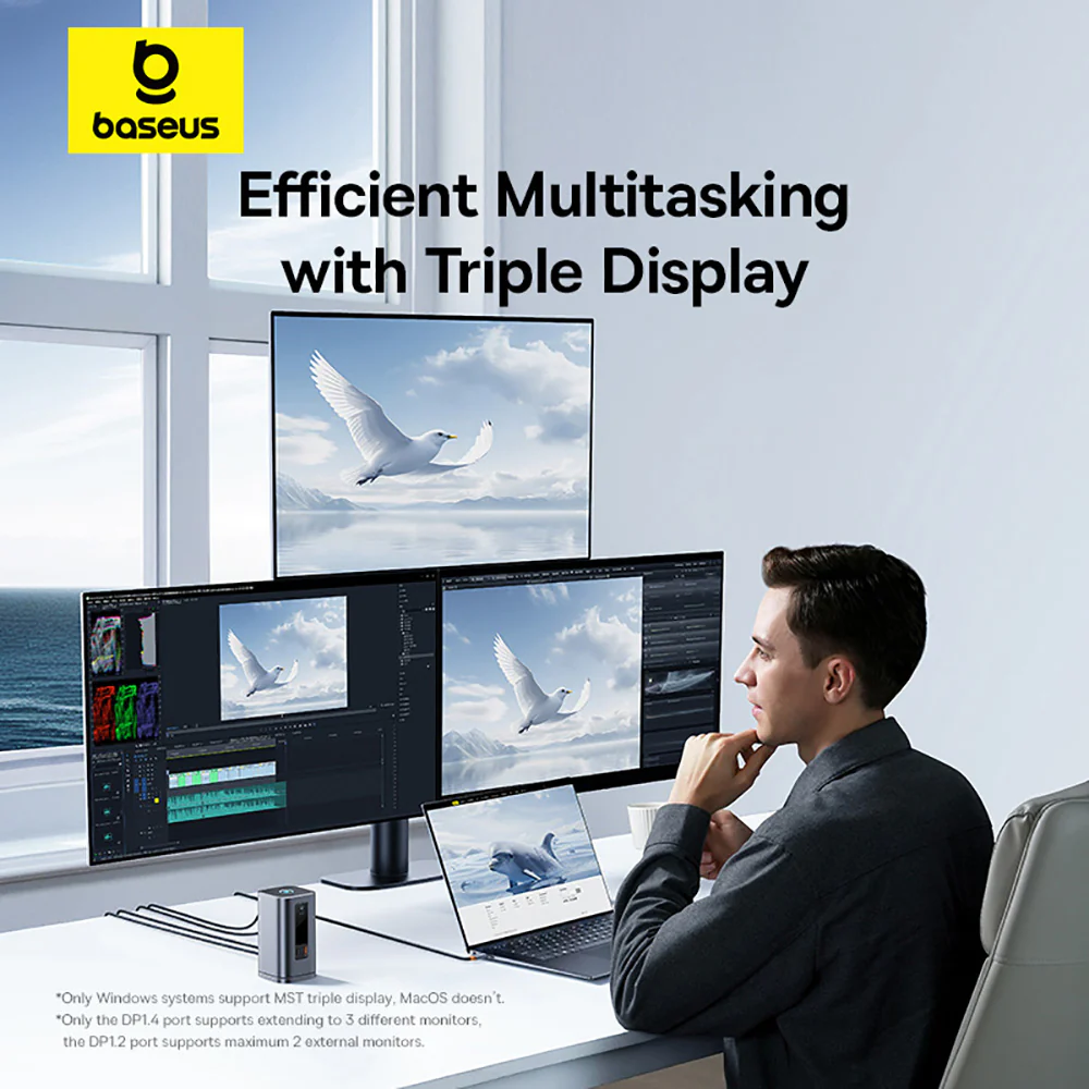Baseus Smart Series 11-in-1 WIN Docking Station - Deep Space Gray - Image 5
