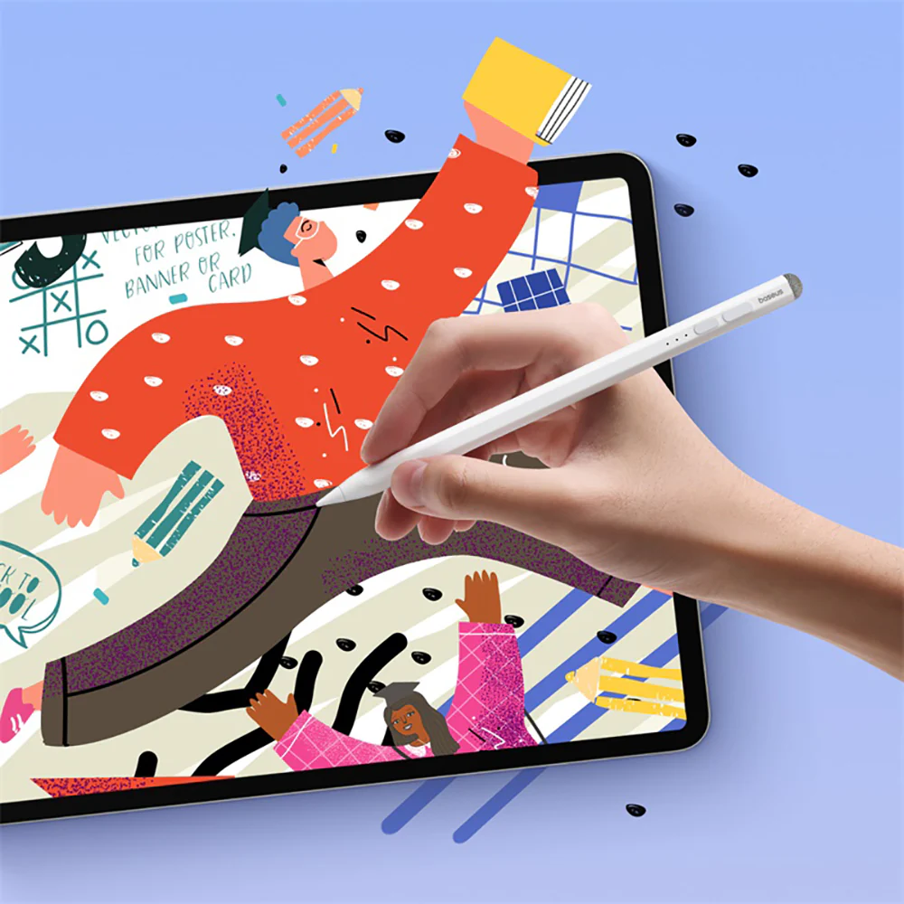 Baseus Smooth Series 2 Stylus Pen - Active and Passive, Moon White - Image 5