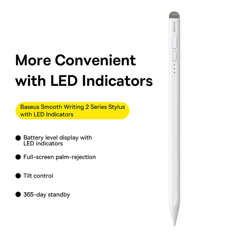Baseus Smooth Writing 2 Series Stylus with LED Indicators - White