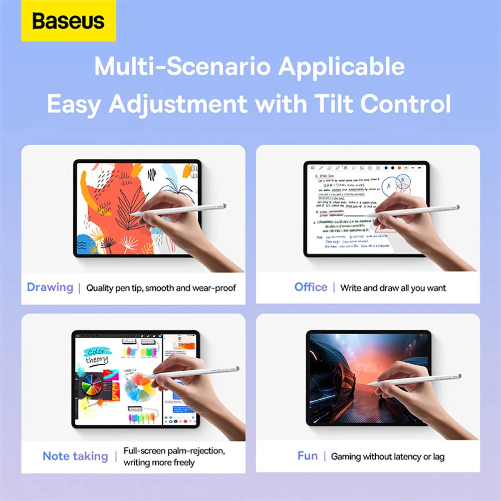 Baseus Smooth Writing 2 Series Stylus with LED Indicators - White - Image 3