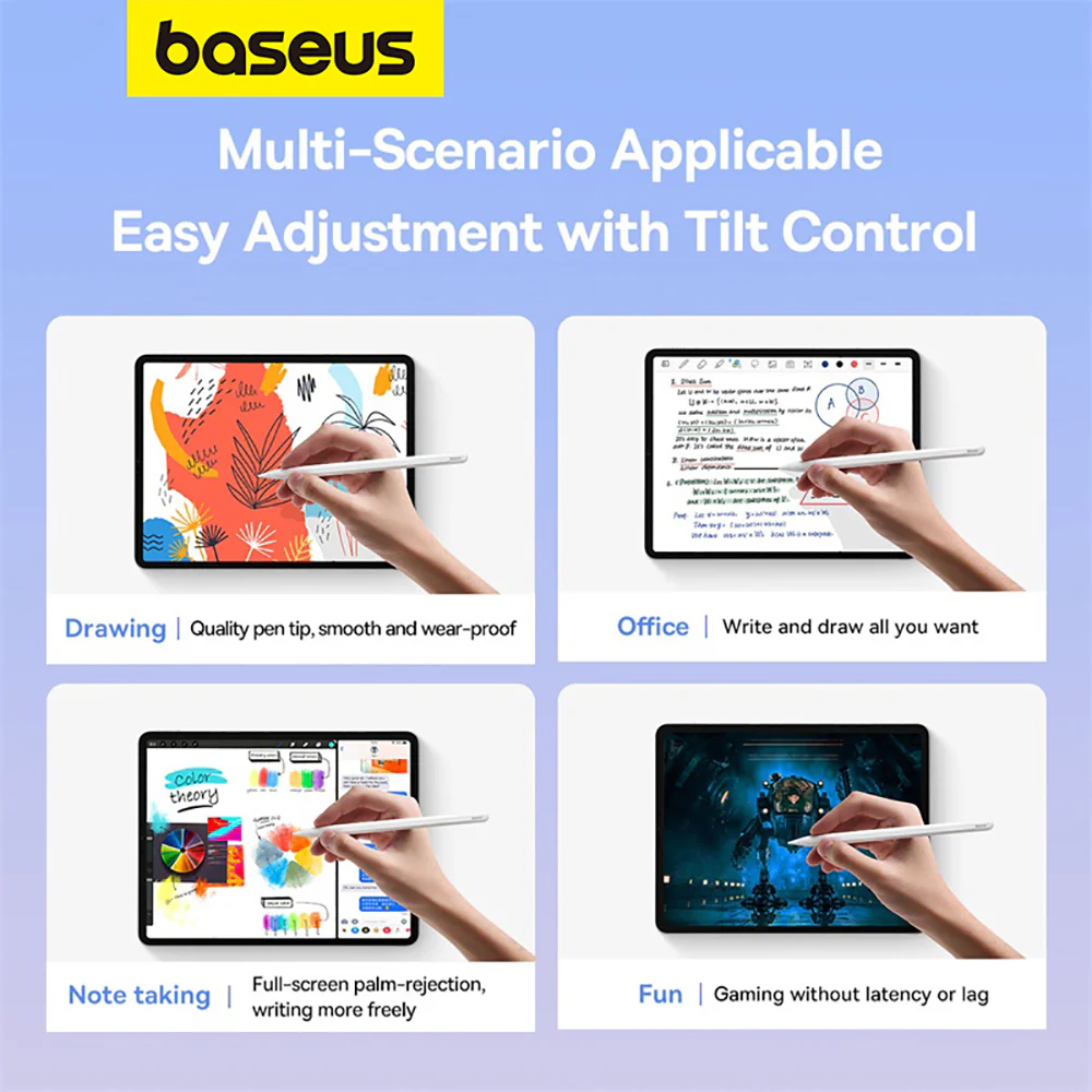 Baseus Smooth Writing 2 Series Wireless Charging Stylus - Active Edition, Moon White - Image 3