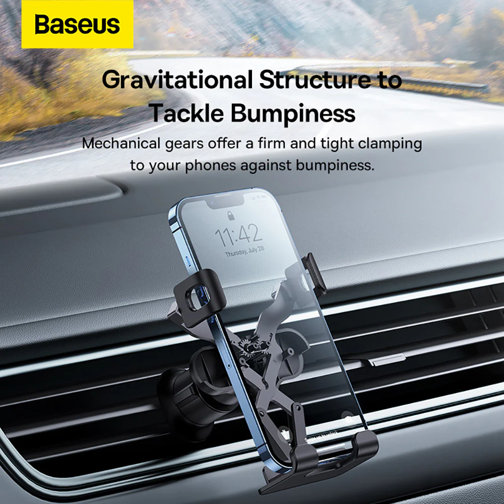Baseus Stable Gravitational Car Mount Lite (Air Outlet Version) - Black - Image 4