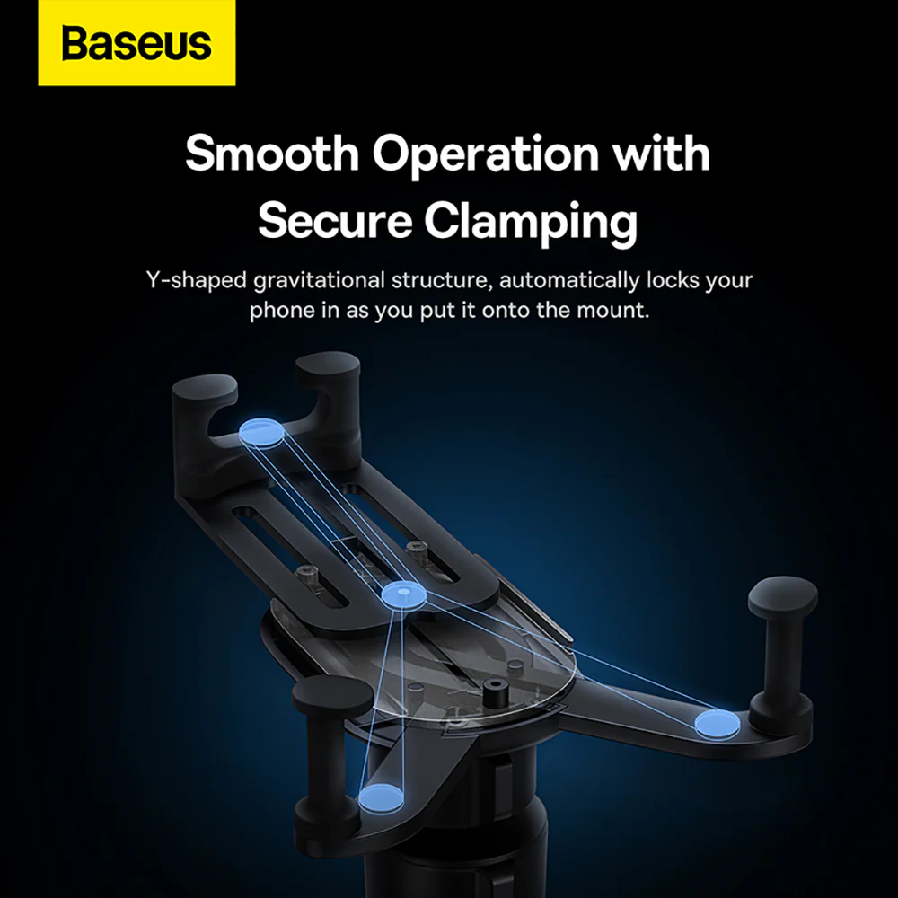 Baseus Stable Gravitational Wireless Charging Car Mount Pro 15W (Air Outlet Version) - Black - Image 3
