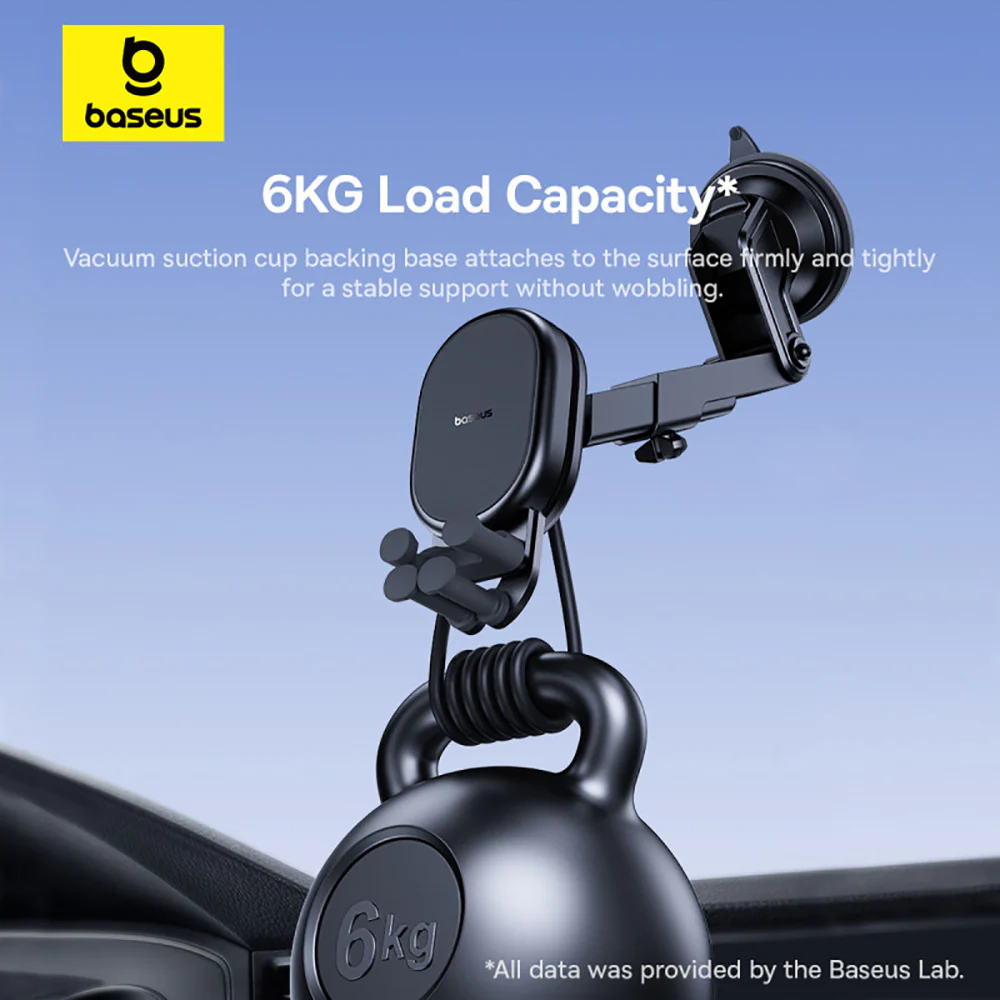 Baseus Stable Pro Gravitational Wireless Charging Car Mount 15W Suction Cup Version - Starry Black - Image 4