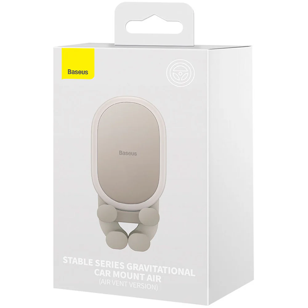 Baseus Stable Series Gravitational Car Mount Air Vent Version - Beige - Image 5