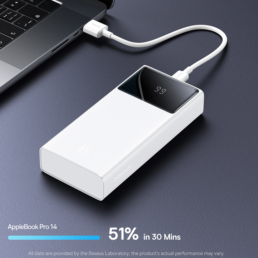 Baseus Star Lord Digital Display Fast Charging Power Bank 20000mAh 65W - Moonlight White - Image 2