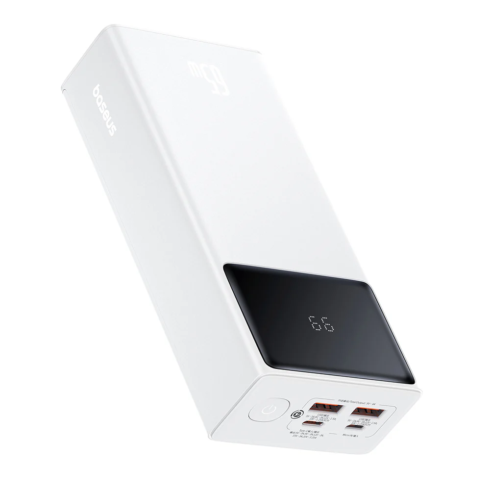Baseus Star Lord Digital Display Fast Charging Power Bank 30000mAh 65W - Moon White