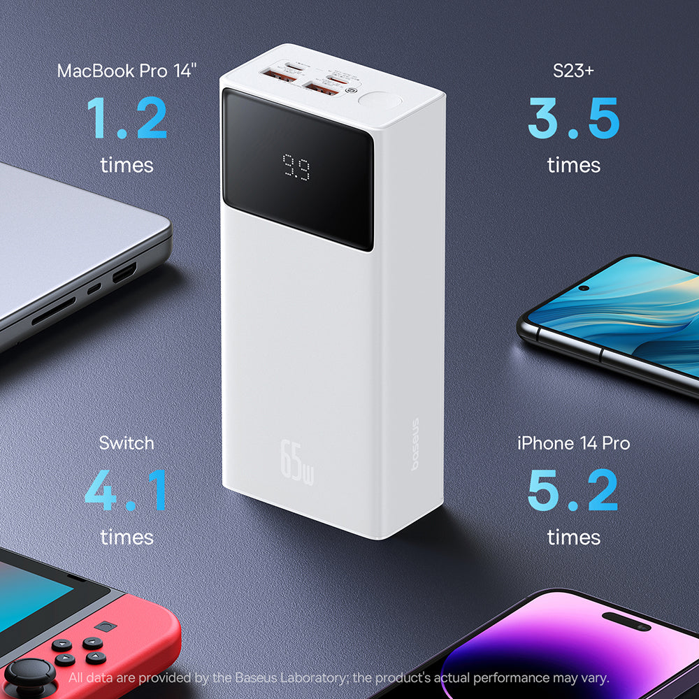 Baseus Star Lord Digital Display Fast Charging Power Bank 30000mAh 65W - Moon White - Image 3