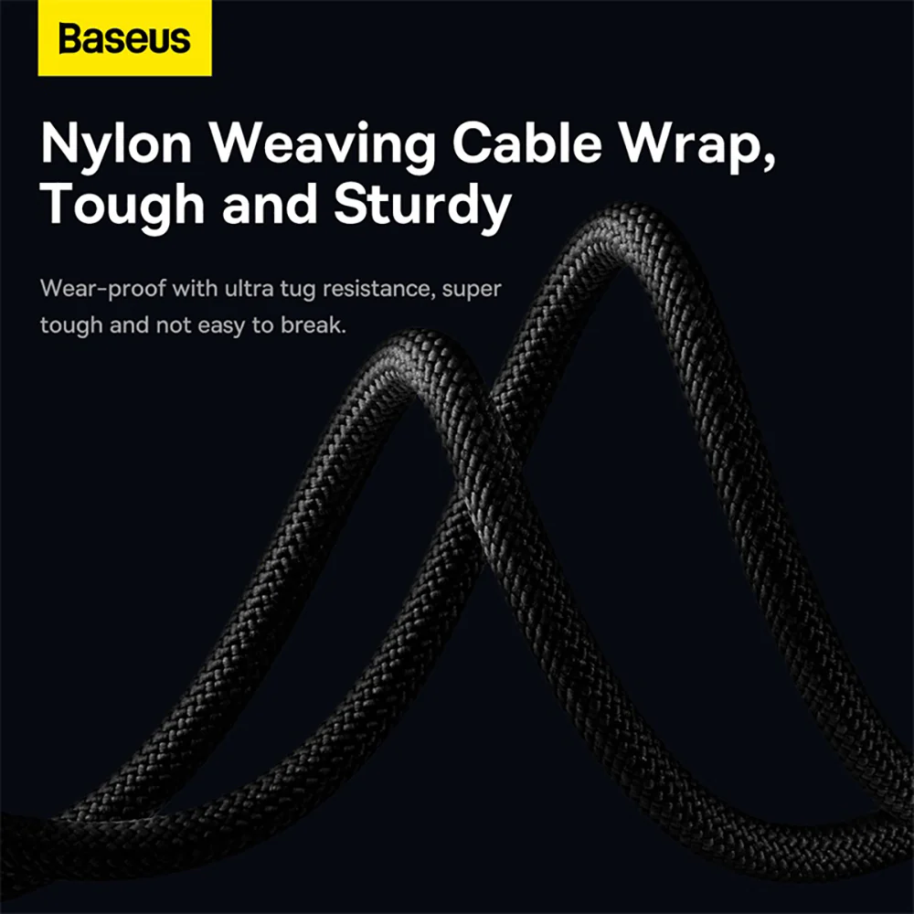 Baseus StarSpeed Series 3-in-1 Fast Charging Cable USB to M+L+C 3.5A 1.2m Black - Image 5