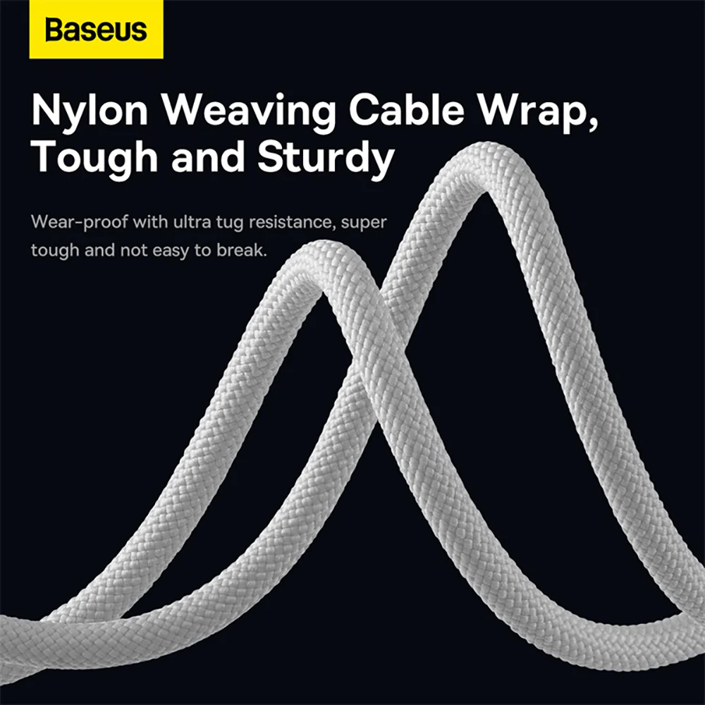 Baseus StarSpeed Series 3-in-1 Fast Charging Data Cable USB to M+L+C 3.5A 1.2m White - Image 5