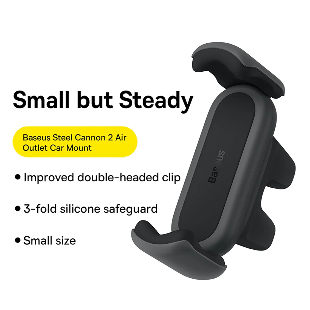 Baseus Steel Cannon 2 Air Outlet Car Mount - Black