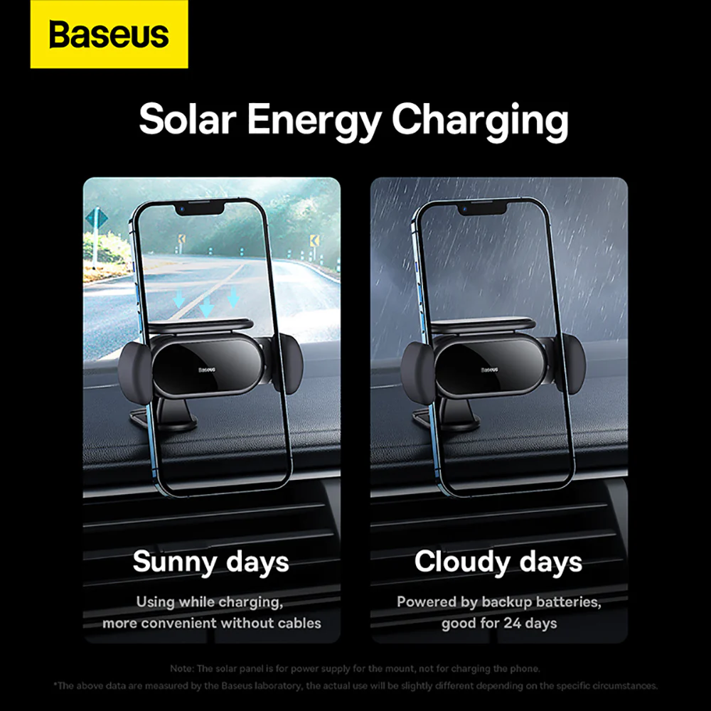 Baseus Steel Cannon Pro Solar Electric Car Mount - Black - Image 2